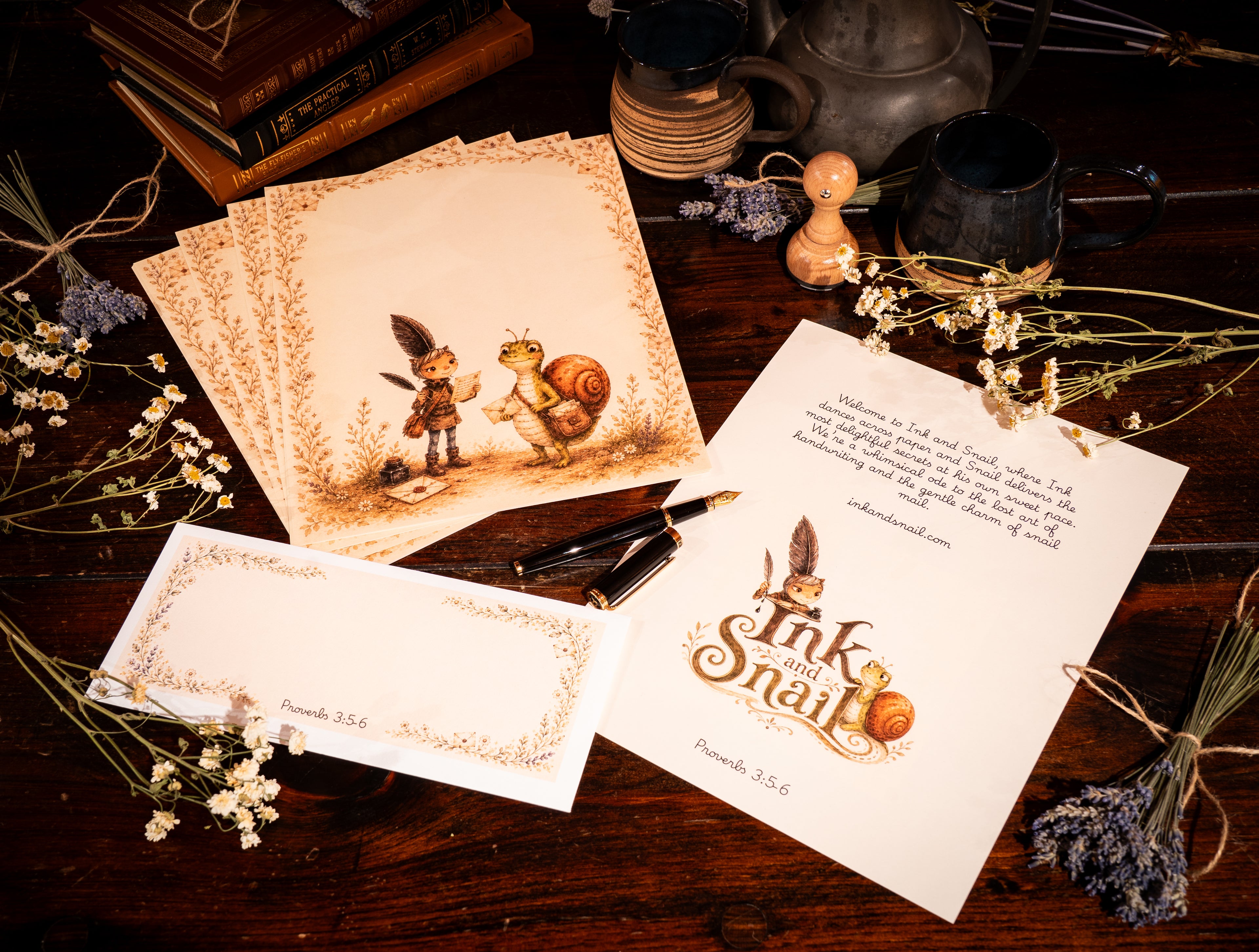 Ink and Snail Stationary Set