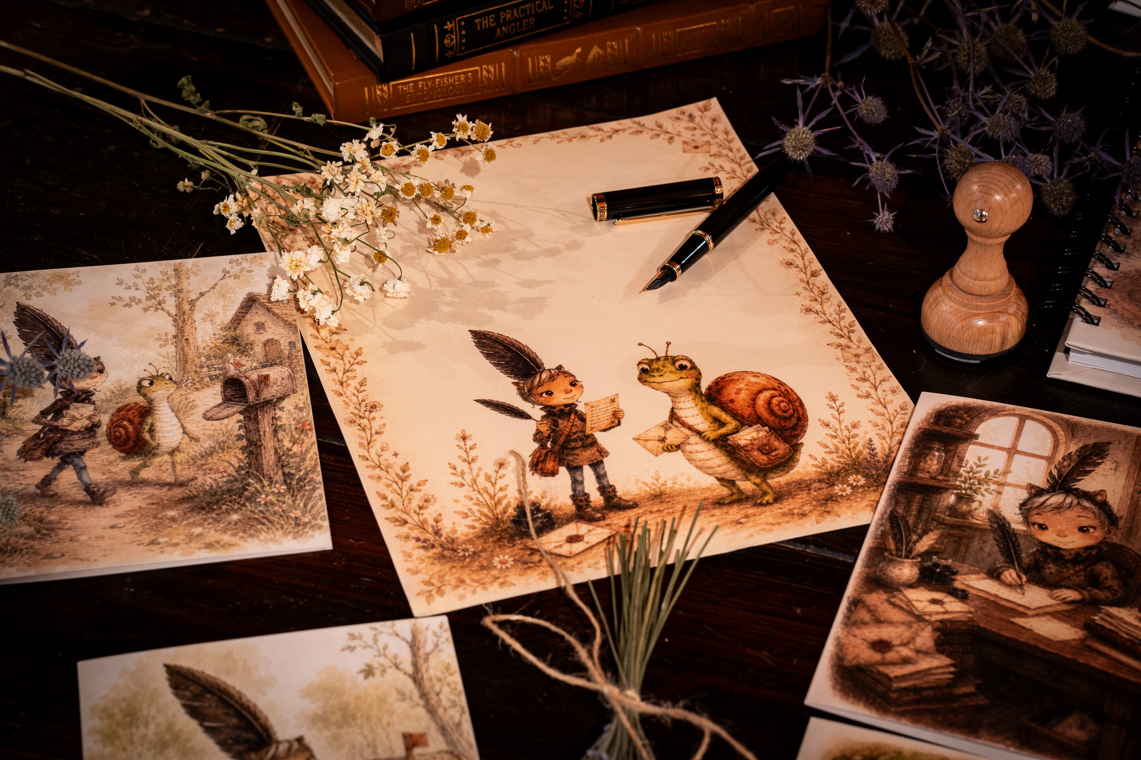 Ink and Snail Stationary Set